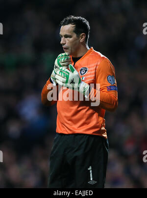 Glasgow, Royaume-Uni. 14Th Nov, 2014. David Forde d'Irlande - UEFA Euro 2016 Qualifications - l'Ecosse contre la République d'Irlande - Celtic Park - Glasgow - Ecosse - 14 novembre 2014 - Photo Simon Bellis/Sportimage © csm/Alamy Live News Banque D'Images