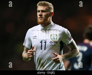 Glasgow, Royaume-Uni. 14Th Nov, 2014. James McClean de l'Irlande - l'UEFA Euro 2016 Qualifications - l'Ecosse contre la République d'Irlande - Celtic Park - Glasgow - Ecosse - 14 novembre 2014 - Photo Simon Bellis/Sportimage © csm/Alamy Live News Banque D'Images