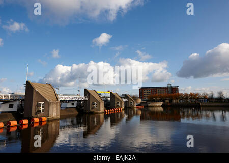 River lagan weir l'Irlande du Nord Belfast Banque D'Images