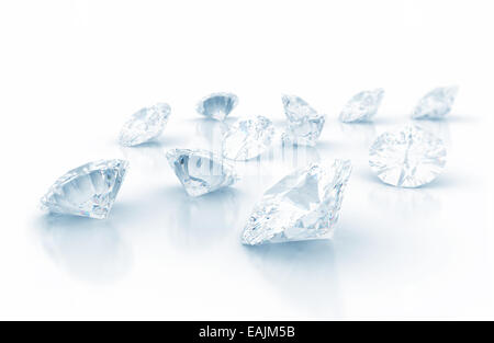 Diamants isolated on white Banque D'Images