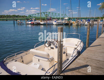 Au sud de la rivière Detroit boat marina près du lac Érié Banque D'Images