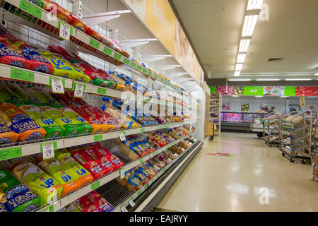 Sur l'écran du pain in supermarket Banque D'Images