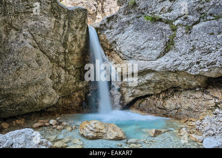 Gorge Mlinarica, vallée de la Soča, parc national du Triglav, Zapodnem, Slovénie Banque D'Images