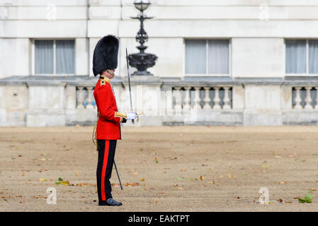 21/10/2014 à Horse Guards Parade, Londres : un garde du Grenadier Guards Banque D'Images