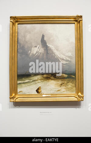 Peder Balke exposition de la National Gallery, London, UK 11 novembre 2014. 'Monter Stetind dans le brouillard" 1864 Crédit : Jeff Gilbert/Alamy Live News Banque D'Images