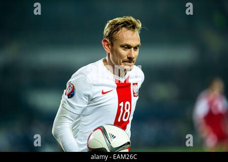 2014.11.14, Tbilissi, Géorgie, Tbilissi, football, UEFA EURO 2016 qualificatifs, Géorgie, Pologne - . n z [Sebastian Mila] (Polska) fot. Lukasz Skwiot/Foto Olimpik Banque D'Images