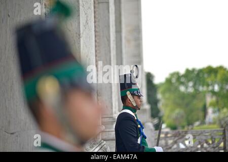 Le Parlement garde nationale en uniforme traditionnel. Aussi connu sous le nom de "Blandengues' Banque D'Images