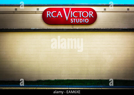 Inscrivez-vous sur la RCA Victor Studio Building prend note de l'emplacement de la légendaire studio B de RCA sur Music Row à Nashville, TN Banque D'Images