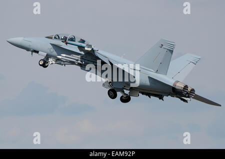 Le Boeing F/A-18E Super Hornet et les lits 1 places F/A-18F sont-transporteur bimoteur multirôle capable d'avions de chasse. Avion à réaction de l'US Marine Corps Banque D'Images