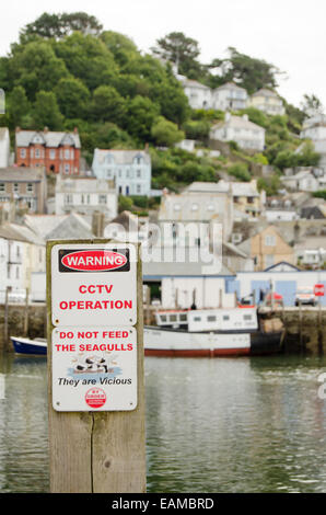 Ne pas nourrir les mouettes s'identifier Looe, Cornwall, UK Banque D'Images