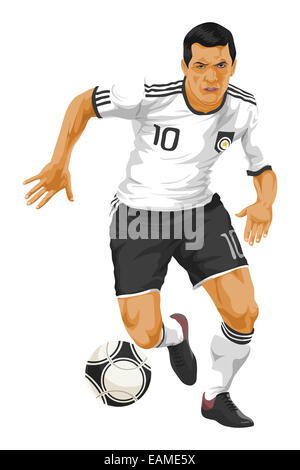 Vector illustration of soccer player Kicking the ball. Banque D'Images