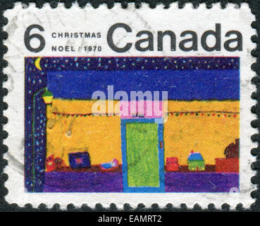 CANADA - circa 1970 : timbre-poste imprimé au Canada, question de Noël, spectacles magasin de jouets, vers 1970 Banque D'Images