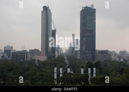 Reforma street,vue du château de Chapultepec, Mexico,Mexique Banque D'Images