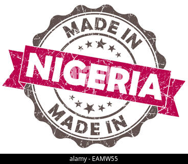 Made in Nigeria joint grunge rose Banque D'Images