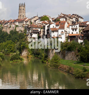 River Sarine à Fribourg, Suisse. Banque D'Images