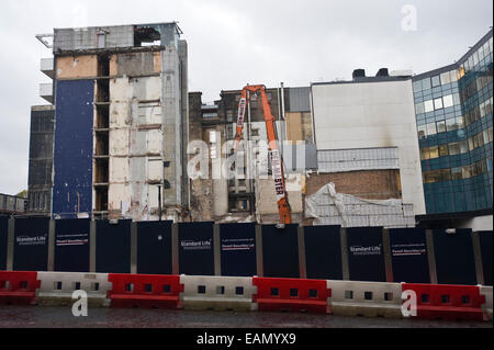 La démolition du bâtiment en centre-ville d'Édimbourg, Écosse, Royaume-Uni Banque D'Images