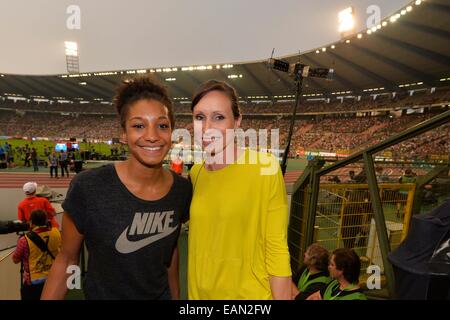 Bruxelles, Belgique. 05 Sep, 2014. L'athlétisme de l'IAAF Memorial Van Damme réunion. Kim Gevaert et Nafissatou Thiam © Plus Sport Action/Alamy Live News Banque D'Images