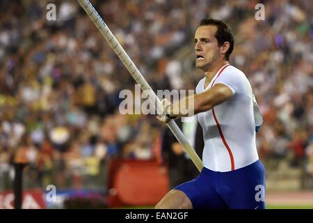 Bruxelles, Belgique. 05 Sep, 2014. L'athlétisme de l'IAAF Memorial Van Damme réunion. Renaud Lavillenie (FRA) - saut à la perche © Plus Sport Action/Alamy Live News Banque D'Images