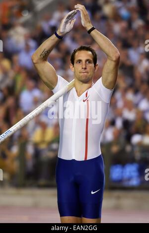 Bruxelles, Belgique. 05 Sep, 2014. L'athlétisme de l'IAAF Memorial Van Damme réunion. Renaud Lavillenie (FRA) - saut à la perche © Plus Sport Action/Alamy Live News Banque D'Images