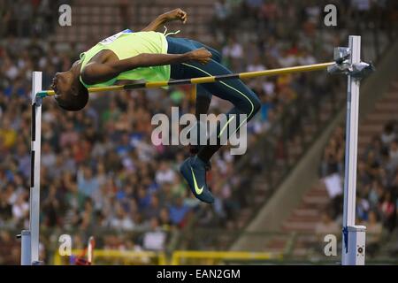 Bruxelles, Belgique. 05 Sep, 2014. L'athlétisme de l'IAAF Memorial Van Damme réunion. Mutaz Essa Barshim (QAT) - saut © Plus Sport Action/Alamy Live News Banque D'Images