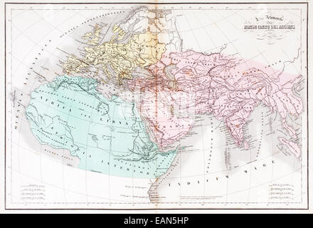 Le monde connu des anciens. Site de l'Atlas Delamarche, c.1860, intitulé Monde connue des anciens.