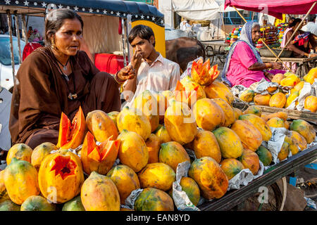 Vendeur de fruits, Jodhpur, Rajasthan, India Banque D'Images