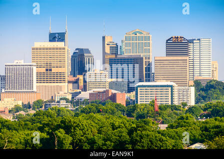 Nashville, Tennessee, USA sur le centre-ville. Banque D'Images