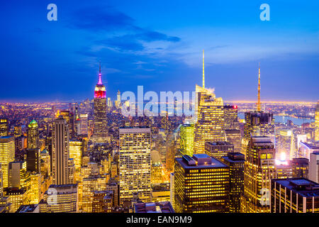 La ville de New York, USA city skyline de Manhattan. Banque D'Images