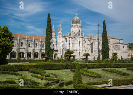 Jardin impérial et le monastère des Hiéronymites, Belém, Lisbonne, Portugal Banque D'Images