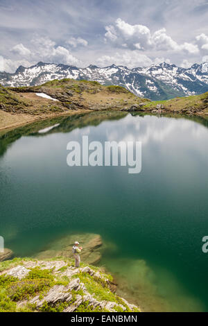 Lac Noir près de Montsapey village dans la vallée de la Maurienne, Aiguebelle, Savoie, Rhône-Alpes, France Banque D'Images