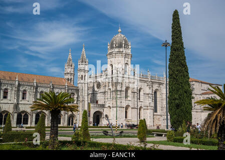 Jardin impérial et le monastère des Hiéronymites, Belém, Lisbonne, Portugal Banque D'Images