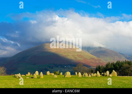 Le cercle de pierres de Castlerigg, près de Keswick, Parc National de Lake District, Cumbria, Angleterre, Royaume-Uni Banque D'Images