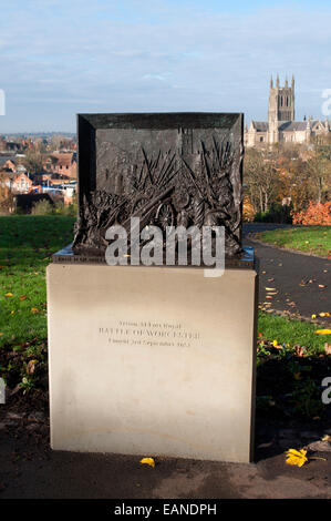 Bataille de Worcester memorial, Fort Royal Park, Worcester, Worcestershire, Royaume-Uni Banque D'Images