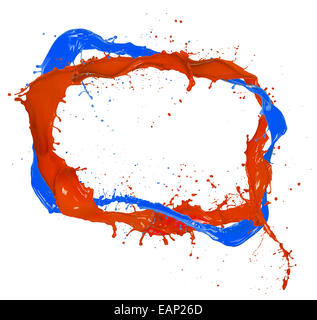 Coup de peinture de couleur isolées splash image sur fond blanc Banque D'Images