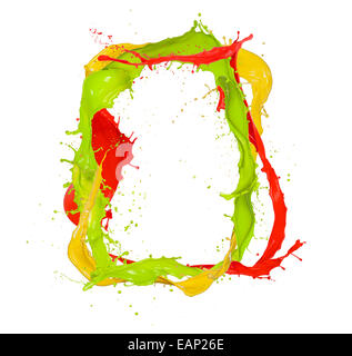Coup de peinture de couleur isolées splash image sur fond blanc Banque D'Images