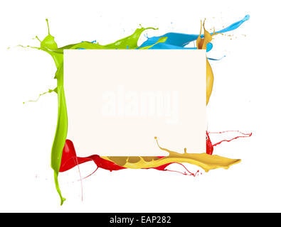 Coup de peinture de couleur isolées splash image sur fond blanc Banque D'Images