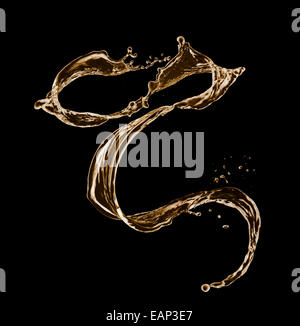 Coup de splash liquide isolé sur fond blanc Banque D'Images