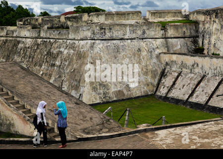 Fort Marlborough, un Anglais du 18e siècle situé dans la ville de Bengkulu, Sumatra. Banque D'Images