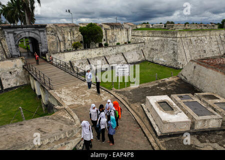 Fort Marlborough, un Anglais du 18e siècle situé dans la ville de Bengkulu, Sumatra. Banque D'Images