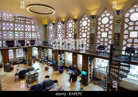 Institut Francais du Royaume-Uni l'Art Déco salle de lecture. Kensington, Londres Banque D'Images