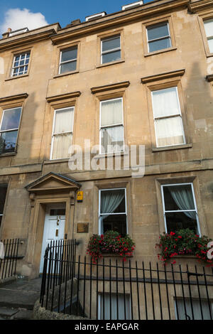 Extérieur / avant / à l'extérieur de 25 Gay Street, BATH ; la maison où Jane Austen a vécu. Ville de Bath, Somerset, Royaume-Uni. Banque D'Images