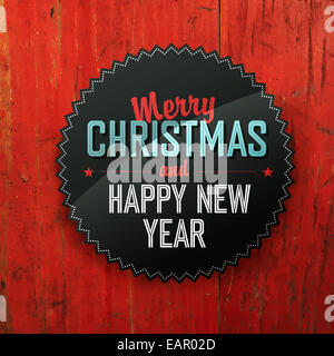 Joyeux Noël Design sur bandes rouge Texture Banque D'Images