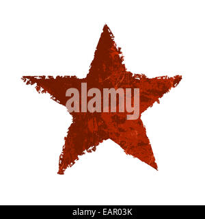 Grunge Red star. Vector Banque D'Images