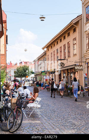 Scène de rue, Haga Nygata, Göteborg, Suède Banque D'Images