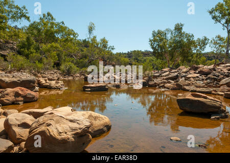 Murchison River ci-dessous Ross Graham Lookout à Kalbarri NP, WA, Australie Banque D'Images