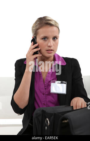 Portrait de badge visiteurs Banque D'Images