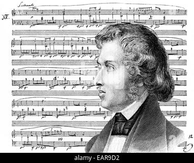 Vingt-quatre Préludes, 24, Op. 28 fiche historique, en musique, Frédéric François Chopin Fryderyk Franciszek Chopin, ou 18 Banque D'Images