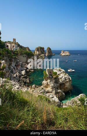 Côte de Scopello, Castellammare del Golfo, province de Trapani, Sicile, Italie Banque D'Images