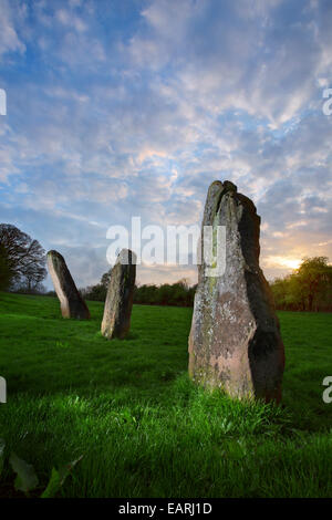 Harold's Stones dans le village de Trellech. Banque D'Images