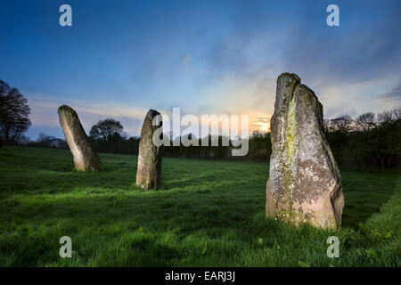 Harold's Stones dans le village de Trellech. Banque D'Images